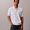 Cotton Stripe Sweater Polo Shirt Cotton Stripe Sweater Polo Shirt
