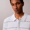 Cotton Stripe Sweater Polo Shirt Cotton Stripe Sweater Polo Shirt