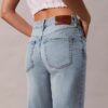 Cropped High Rise Lyocell Blend Straight Jeans