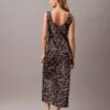 Crushed Satin Print Midi Dress Crushed Satin Print Midi Dress