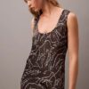 Crushed Satin Print Midi Dress Crushed Satin Print Midi Dress