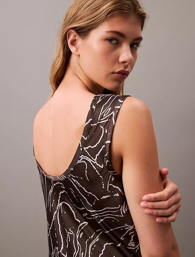 Crushed Satin Print Midi Dress Crushed Satin Print Midi Dress