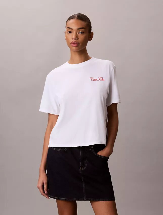Cursive Calvin Klein Graphic Boxy Tee Cursive Calvin Klein Graphic Boxy Tee