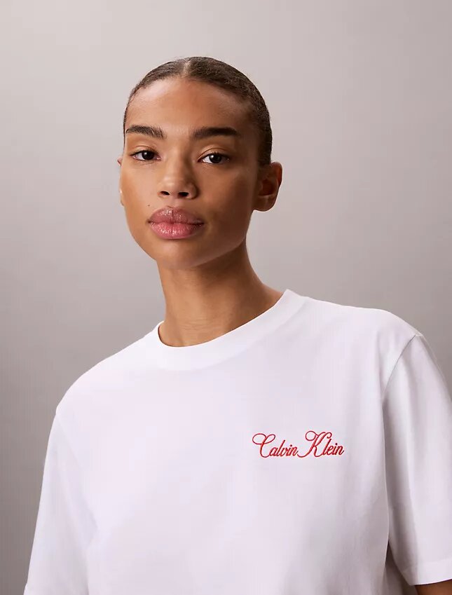 Cursive Calvin Klein Graphic Boxy Tee Cursive Calvin Klein Graphic Boxy Tee