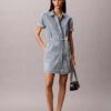 Denim Belted Mini Dress