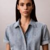 Denim Belted Mini Dress