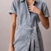 Denim Belted Mini Dress