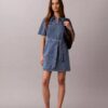 Denim Belted Shirt Dress