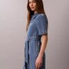 Denim Belted Shirt Dress