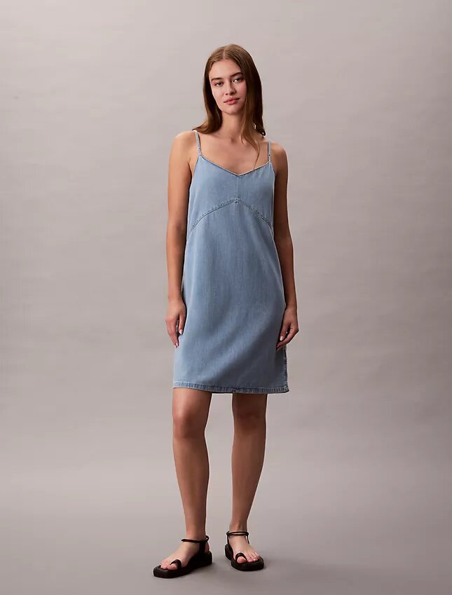 Denim Strappy Mini Dress Denim Strappy Mini Dress