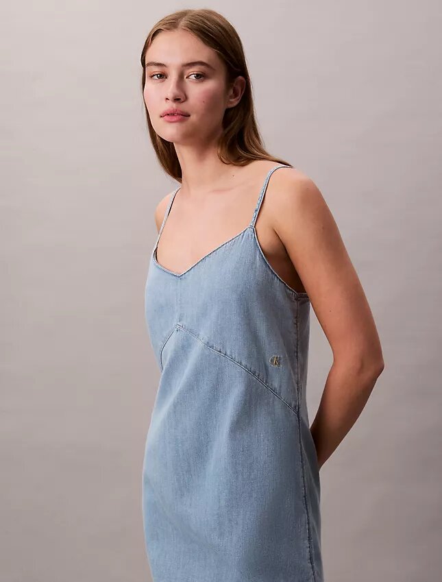 Denim Strappy Mini Dress Denim Strappy Mini Dress