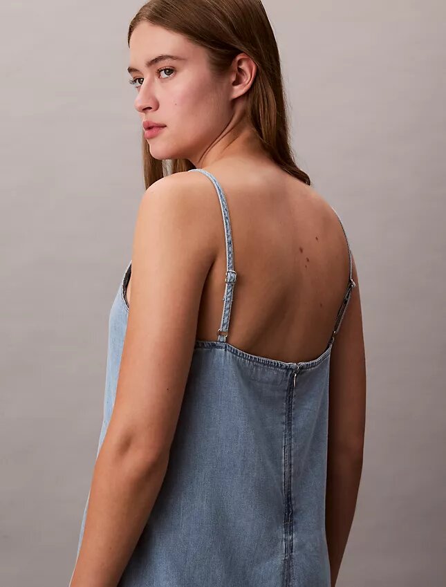 Denim Strappy Mini Dress Denim Strappy Mini Dress