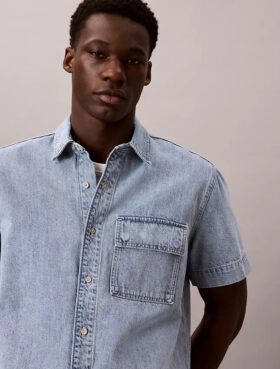 Denim Utility Button-Down Shirt