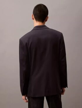 Double-Breasted Wool Gabardine Blend Blazer
