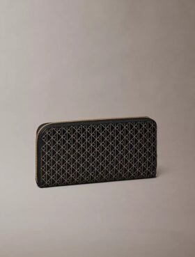 Emblem Logo Long Zip Wallet Emblem Logo Long Zip Wallet