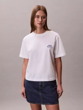 Embroidered Logo Graphic Boxy T-Shirt