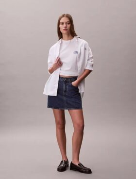 Embroidered Logo Graphic Boxy T-Shirt
