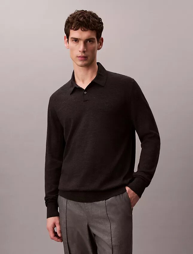 Extra Fine Merino Blend Polo Sweater Extra Fine Merino Blend Polo Sweater