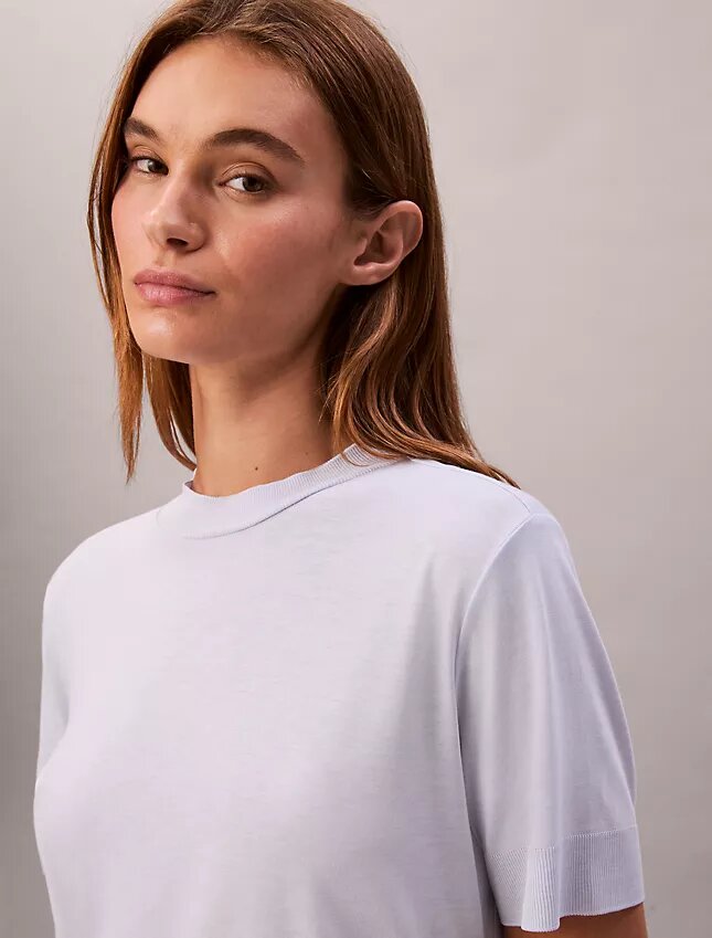 Fine Knit Mock Neck T-Shirt Fine Knit Mock Neck T-Shirt