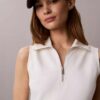 French Terry 1/4 Zip Sleeveless Dress