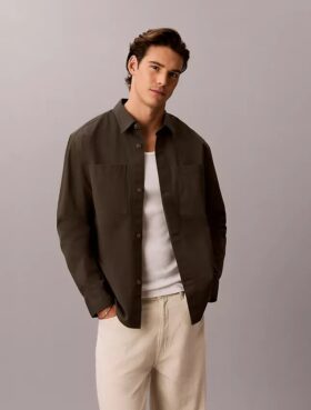 Garment Washed Twill Easy Overshirt