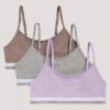 Girls Varsity Cotton Stretch 3-Pack Cropped Bralette