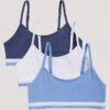 Girls Varsity Cotton Stretch 3-Pack Cropped Bralette