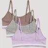 Girls Varsity Cotton Stretch 3-Pack Cropped Bralette