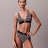 Graphic Monogram Microfiber Stretch Lightly Lined Triangle Bralette