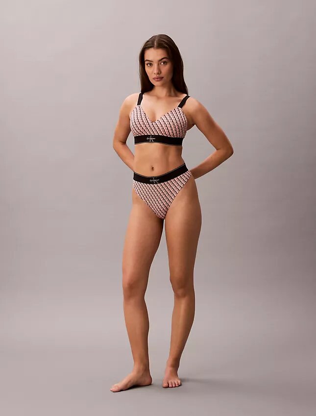 Graphic Monogram Microfiber Stretch Thong Graphic Monogram Microfiber Stretch Thong