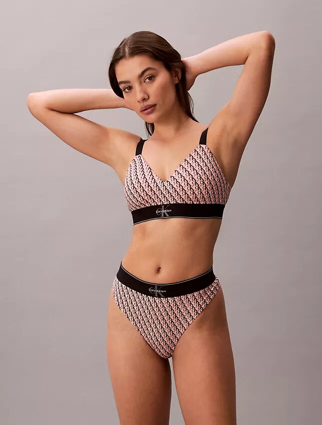 Graphic Monogram Microfiber Stretch Thong Graphic Monogram Microfiber Stretch Thong