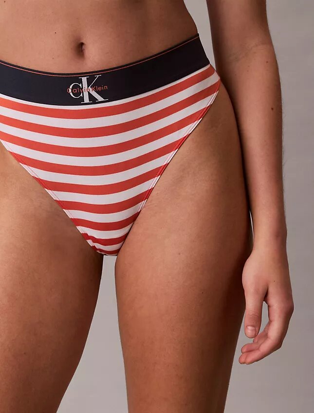 Graphic Monogram Microfiber Stretch Thong Graphic Monogram Microfiber Stretch Thong