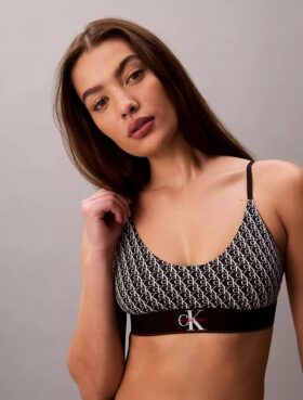Graphic Monogram Microfiber Stretch Unlined Bralette