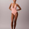 Graphic Monogram Swim Plunge One Piece