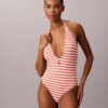 Graphic Monogram Swim Plunge One Piece