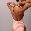 Graphic Monogram Swim Plunge One Piece