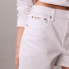 High Rise Midi Denim Shorts