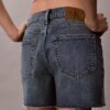 High Rise Midi Denim Shorts