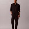 Linen Blend Pleated Pull-On Pants