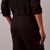 Linen Blend Pleated Pull-On Pants