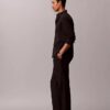 Linen Blend Pleated Pull-On Pants