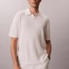 Linen Blend Polo Sweater