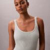Linen Blend Scoop Neck Midi Dress