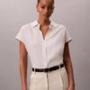 Linen Blend Short Sleeve Classic Shirt