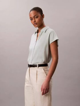 Linen Blend Short Sleeve Classic Shirt