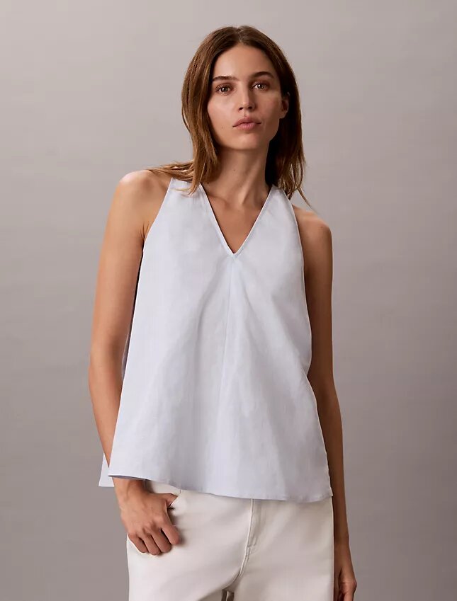 Linen Blend Sleeveless Top Linen Blend Sleeveless Top