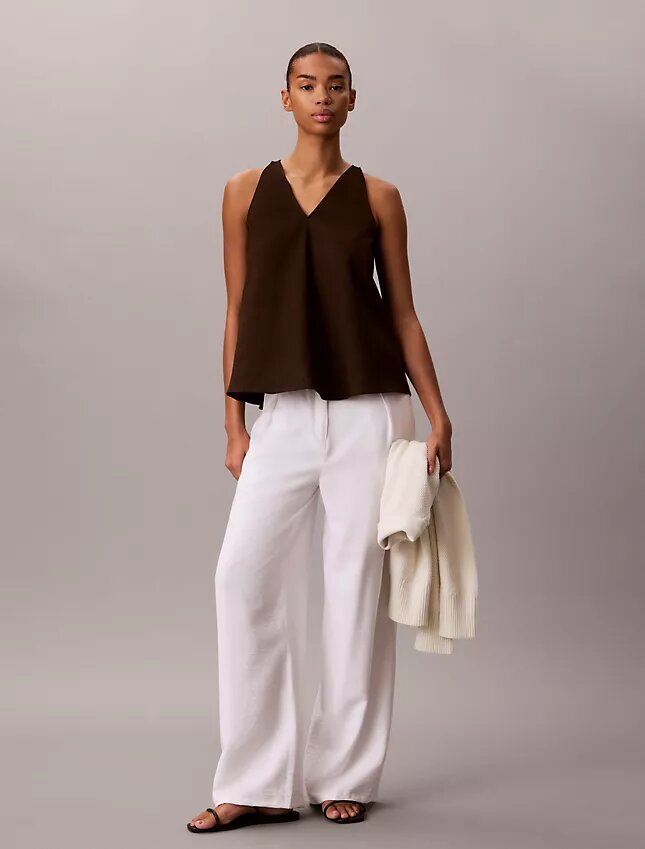 Linen Blend Sleeveless Top Linen Blend Sleeveless Top