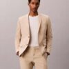 Linen Blend Slim Blazer