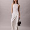 Linen Blend Tailored Wide Leg Pants