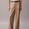 Linen Blend Tailored Wide Leg Pants